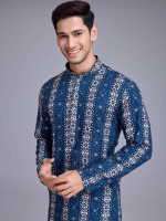 Blue Rayon Readymade Kurta